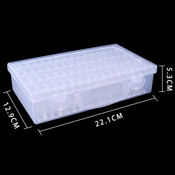 1pc 28/32/48/56/64 Slots Plastic Storage Box, DIY Diamond Painting Beads Charms Jewelry Accessories Organizer Box