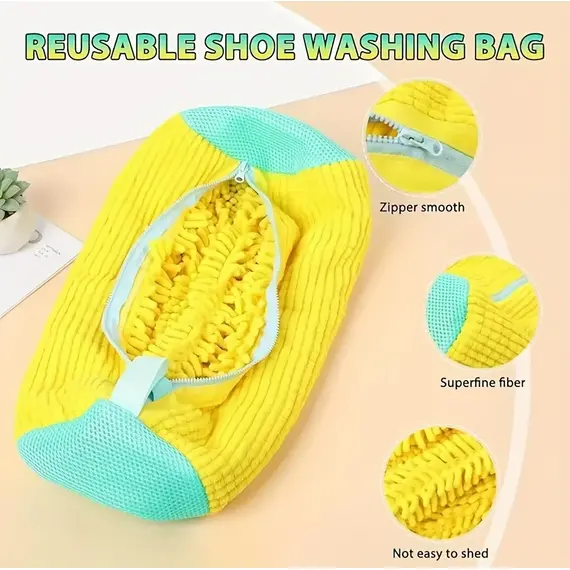 2pcs Shoe Washing Machine Bags Reusable Sneaker Shoe Cleaning Bags for Washing Machine Shoe Laundry Bags for Washer and Dryer