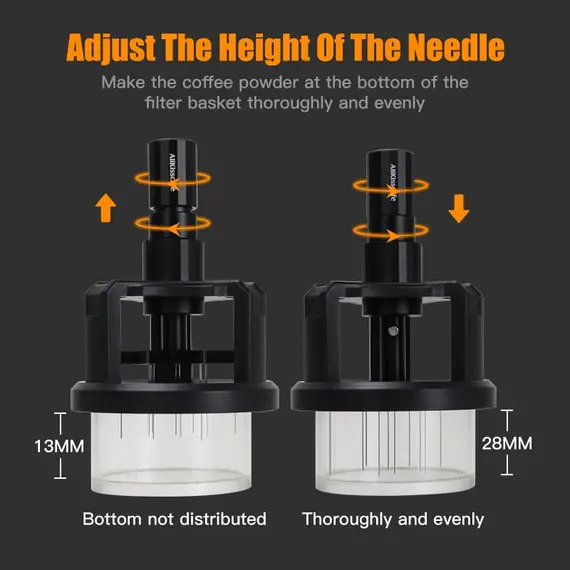 ALIKISSCAFE WDT Tools Rotary 51mm 54mm 58mm Espresso Stirrer Needle Distributor Magnetic Coffee Maker Accessories Barista Tools