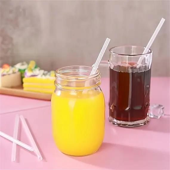 100PCS Transparent Straws Disposable Drinking Straws Milk Tea Coffee Smoothies Other Beverages Holiday Party Gatherings Supplies