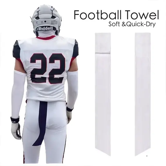 Streamer Football Towel, Thin Sports Towel, Dries Hands And Football Accessories White, Black（8x57cm/3x22.4in）
