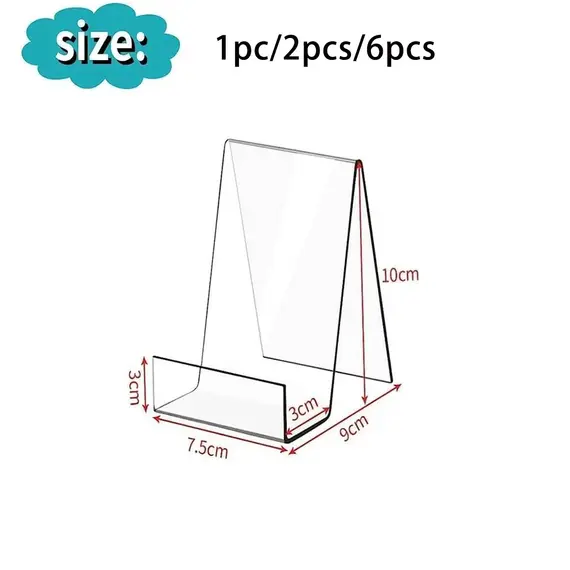 1/2/6pcs Clear Acrylic Display Book Stand  Easel Holder For Displaying Picture Albums, Books, Music Sheets, Artworks,CDs, Etc