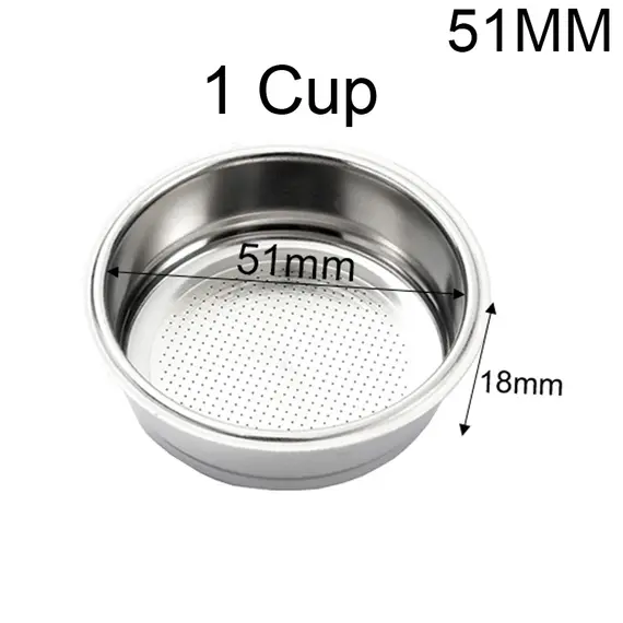 51mm Stainless Steel Coffee Filter Basket 1/2/4 Cup Espresso Dripper Portafilter Coffee Maker Strainer Coffee Puck Screen