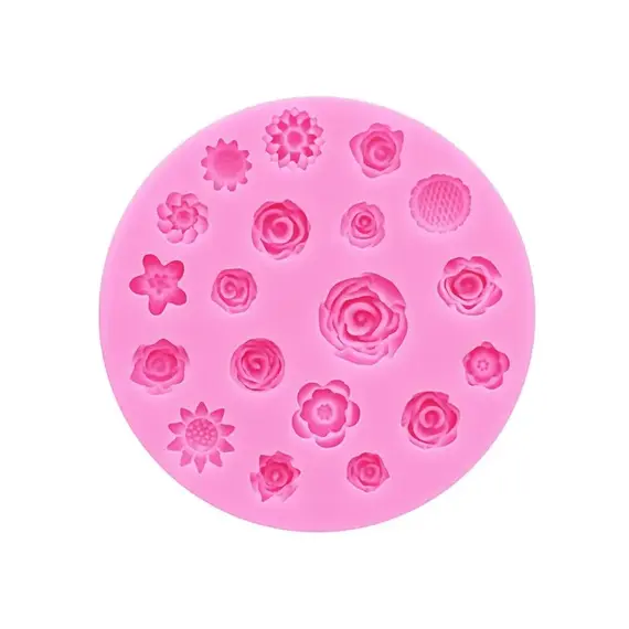 Flowers Silicone Mold Flower Resin Phone Case Head Rope Hair Card Jewelry Accessories Mold Flower Chocolate Cake Silicone Mold