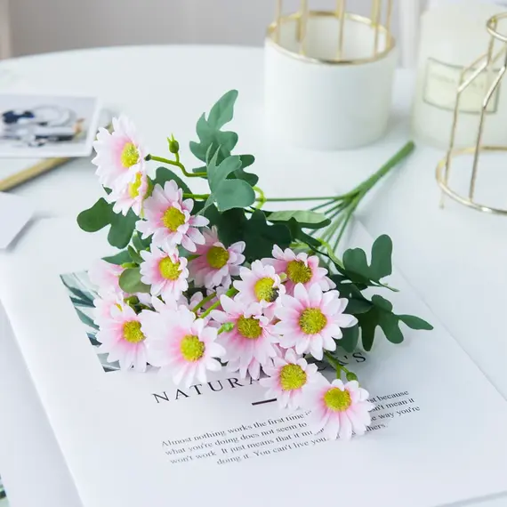21 Heads Artificial Flower Autumn Silk Daisy Bouquet Decor Vase Home Wedding Decor Household Products Holiday Party DIY Gift Box
