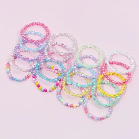 10/100Pcs Colorful Beaded Bracelets for Children Birthday Party Favors Goodie Pinata Filler Baby Shower Wedding Guest Treat Gift