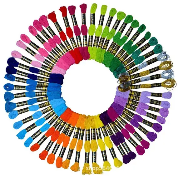 50/100/150/200/447Pcs Multicolor Embroidery Thread Cross Stitch Floss Threads Cotton Sewing Skeins Skein Kit DIY Sewing Tool
