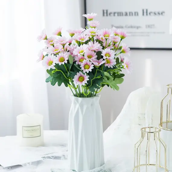21 Heads Artificial Flower Autumn Silk Daisy Bouquet Decor Vase Home Wedding Decor Household Products Holiday Party DIY Gift Box