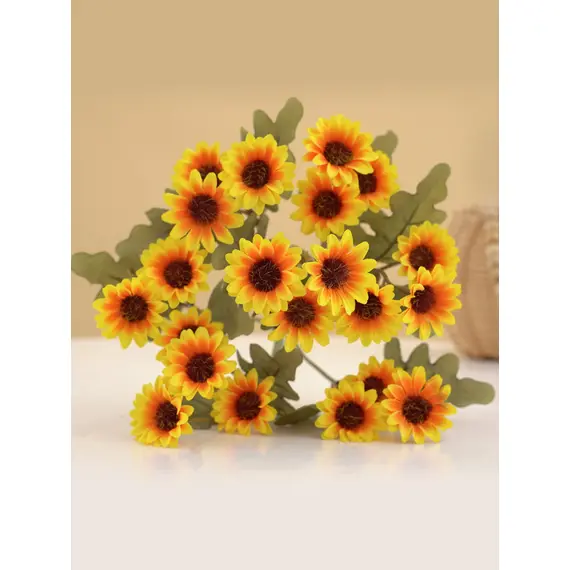 21 Heads Artificial Flower Autumn Silk Daisy Bouquet Decor Vase Home Wedding Decor Household Products Holiday Party DIY Gift Box