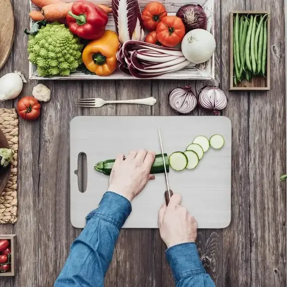 Titanium Cutting Stainless Boards for Kitchen Board 316 Steel Thickened Double Sided Food Grade Portable Fruit Meat Chopping