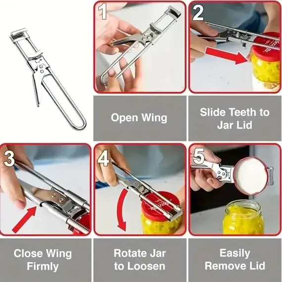 Adjustable Multi-Function Bottle Opener Stainless Steel Lids Off Jar Opener Labor-Saving Screw Can Opener For Kitchen Tools