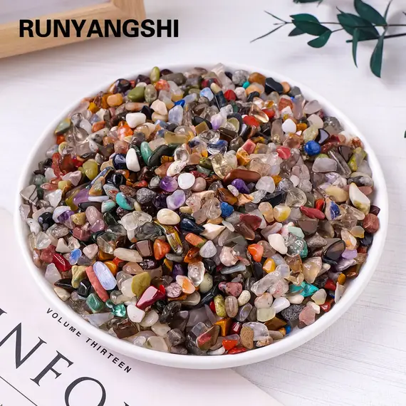 100g Natural Stones Mixed Crystal Material Crystal Gravel Stone Chips Ore Minerals Reiki Specimen Gemstones Aquarium Decoration