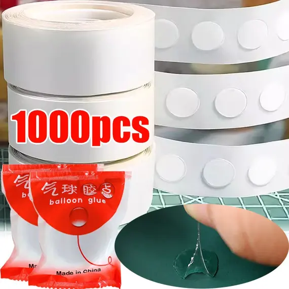 1000 Pieces Clear Glue Points Dots Double Sided Adhesive Removable for Balloons Craft Sticky