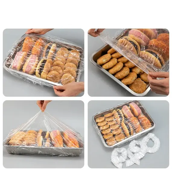 120/70/52CM Disposable Kitchen Accessory Food Cover Storage Bag Saver Dust Food Grade Fresh Lids Elastic Shower Headgear Cover