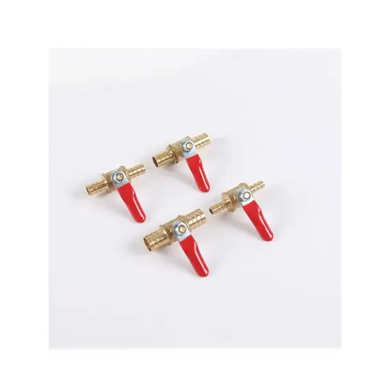 1/4 6mm 8mm 10mm12mm Ball Faucet Shutoff Ball Valve Hose Barb Inline Water Oil Air Gas Fuel Line Small Brass Ball Valve