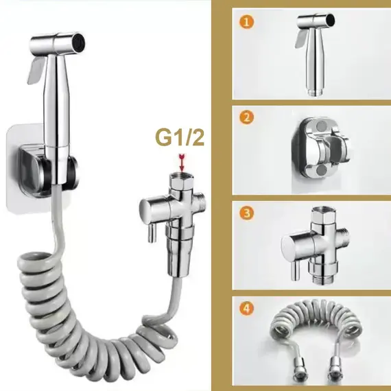 Black Toilet Bidet Faucet Handheld Sprayer Stainless Steel Bathroom Hand Bidet Sprayer Set Hose Toilet Self Cleaning Shower Head