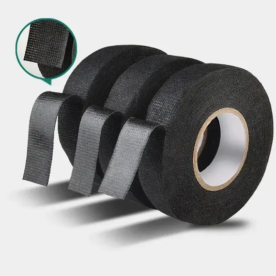 15 Meter Heat-resistant Flame Retardant Tape Adhesive Cloth Tape For Car Cable Harness Wiring Loom Protection Width 9/19/25MM