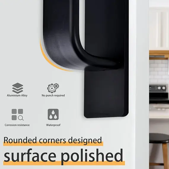Self-Stick Adhesive Cabinet Handles Stainless Steel No-Drilling Easy Installation for Cabinet Door Window Drawer  Refrigerator