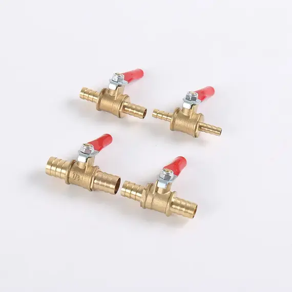 1/4 6mm 8mm 10mm12mm Ball Faucet Shutoff Ball Valve Hose Barb Inline Water Oil Air Gas Fuel Line Small Brass Ball Valve