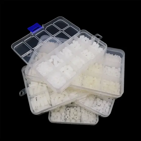 1 Box Plastic Nylon Hex Hexagon Spacer Column Standoff Screw Nut Washer Kit Set for PCB Motherboard M2 M2.5 M3 M4 Black White