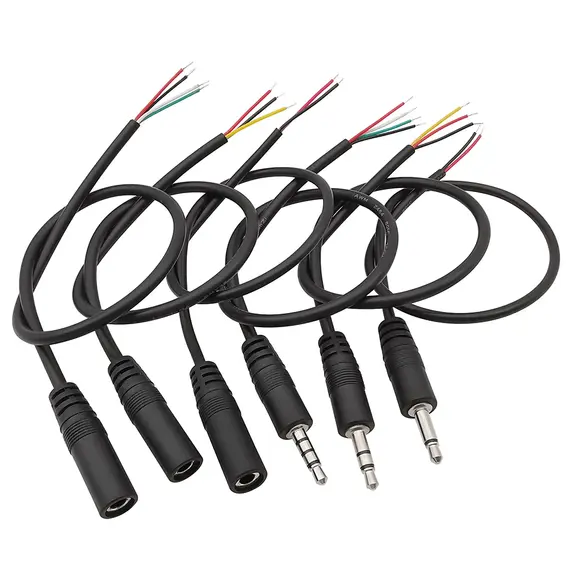 1/2/3/5Pcs 3.5mm Audio Cable Connector 2 3 4 Pole Mono Stereo Male Plug Female Jack Extension Wire AUX Headphone DIY Repair 30cm