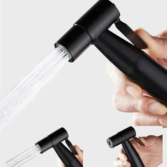 Black Toilet Bidet Faucet Handheld Sprayer Stainless Steel Bathroom Hand Bidet Sprayer Set Hose Toilet Self Cleaning Shower Head