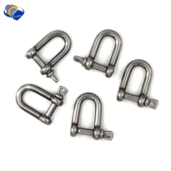 304 Straight D Shackle Short Stainless Steel Breaking D Rigging Shackle Hooks boat rigging hardware M4 M5 M6 M8 M10 M12 M14 M16