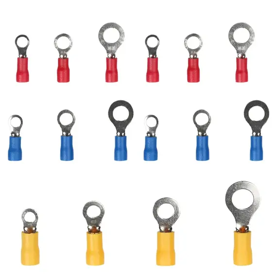 100PCS Ring Crimp Terminal M4/M5/M6/M8 Round Plugs Pre-insulated Ferrules Lugs For Splice Electricals Cable Wire End Connectors
