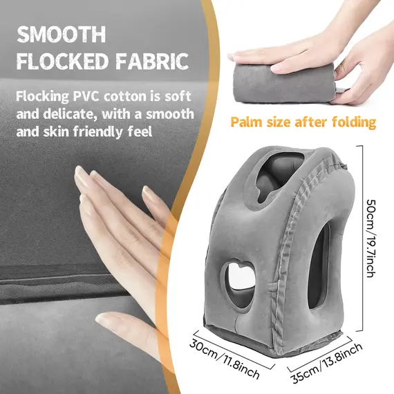 1pc Inflatable Travel Pillow, Airplane Pillow With Patented Valve Design, Travel Accessories With Neck And Head Support, Travel