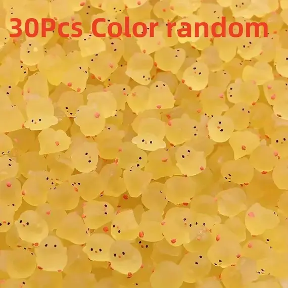 10-30PCS Mini Fluorescence Chicken Moss Toy Microlandscape Miniature Chick Figurines Fairy Garden Accessories Home Decor Crafts