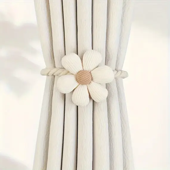 1/2pcs Flower Magnetic Window Curtain Buckle Curtain Rope Bundle Door Curtain Holdback for Bedroom Living Room Home Decor