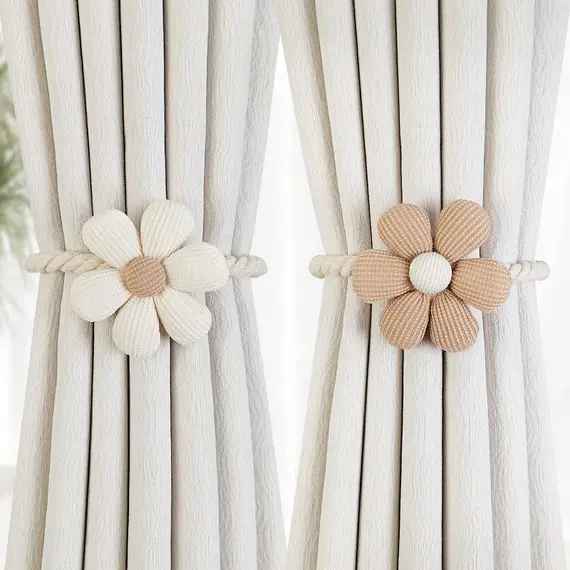 1/2pcs Flower Magnetic Window Curtain Buckle Curtain Rope Bundle Door Curtain Holdback for Bedroom Living Room Home Decor