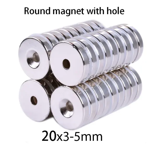 10/20/30pcs with Countersunk 20x3-5mm Discs for Scientific, Laboratory, and Industrial Use, Kitchen Decoration-Portable Magnets