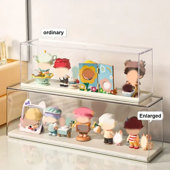 Transparent doll Display Cabinet, Dust-Proof Storage Box for Collectibles, doll and doll Display Rack, Stackable Storage Box