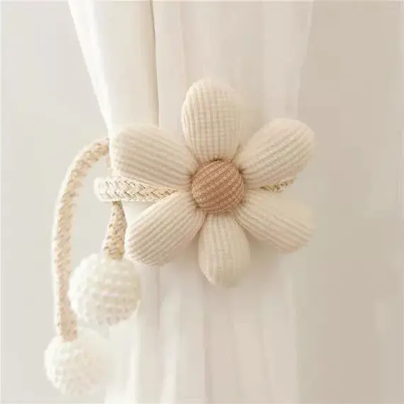 1/2pcs Flower Magnetic Window Curtain Buckle Curtain Rope Bundle Door Curtain Holdback for Bedroom Living Room Home Decor