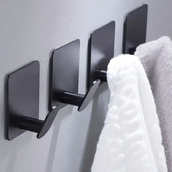 2pc/4pc bathroom clothes hooks, adhesive wall hooks, stainless steel towel racks, bathroom kitchen hardware, multi-purpose hooks