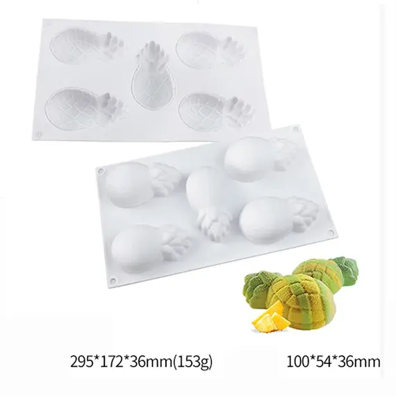 1pcs Pineapple Pear Peach Fruit Series Cake Silicone Mold Mango Orange Baking Mousse Mould Strawberry French Dessert Mousse Mold