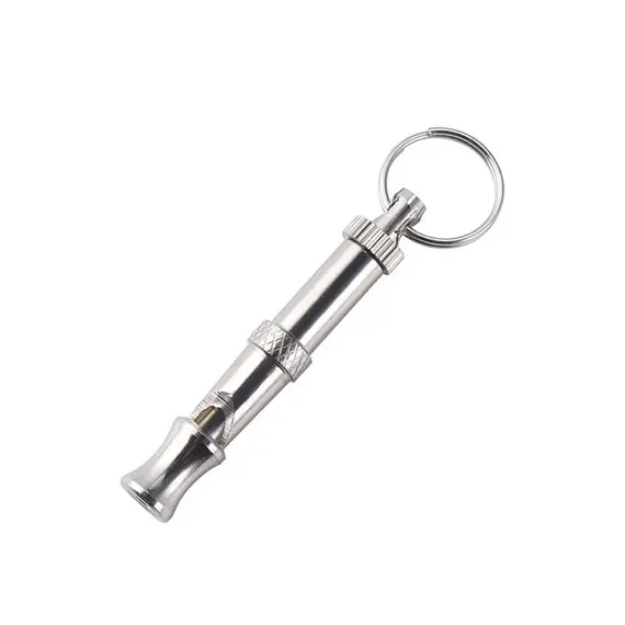 1Pcs Dog Whistle Pet Training Whistle Stainless Steel Silver Portable Adjustable Ultrasonic Cat/Dog Behavior Training Aid Tool