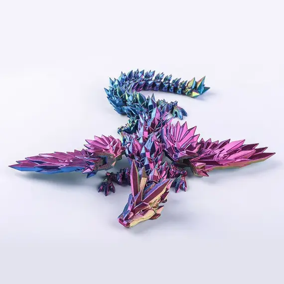 15cm 3D Printed Dragon Movable Wings Office Desktop Accessory Creative Home Decor Perfect Christmas Present Holiday Gift Toy