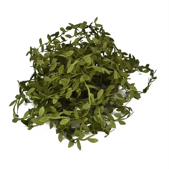 10/20M Silk Leaf-Shaped Handmake Artificial Green Leaves Faux Vines Bathroom Decorative Diy Wreath Accessories Home Decoreation