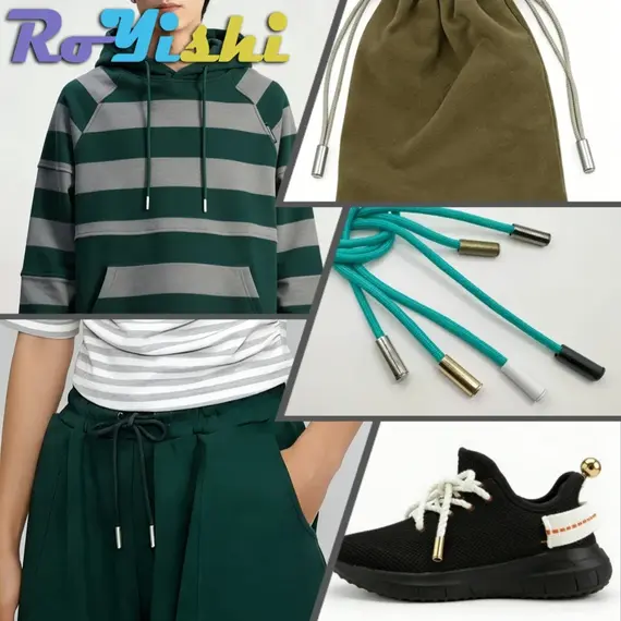 10 Sets Metal Rope Ends Stopper Cord End Lock Cap Hanging Bell Buckle DIY Bag Shoes Garment Lanyard Accessories