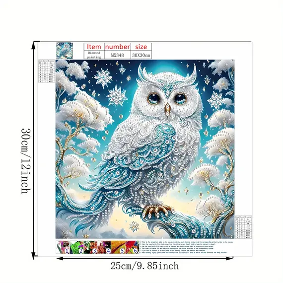 Charming DIY 5D Owl Diamond Painting Set on Tree Branches - Unique Shaped Crystals and Acrylic Diamonds, Frameless Mosaic Crafts