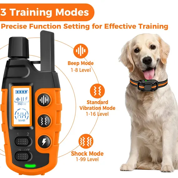 3300Ft Electric Dog Training Collar Remote Control Waterproof Pet BehaviorFor 5-120lbs Puppy With Shock Vibration