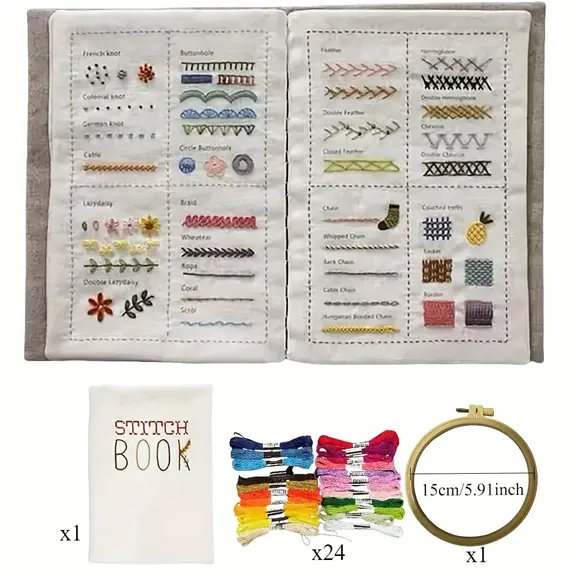 1 set of embroidery embroidery books, stitch books, DIY stitch books, embroidery sewing books, embroidery sewing books, embroide