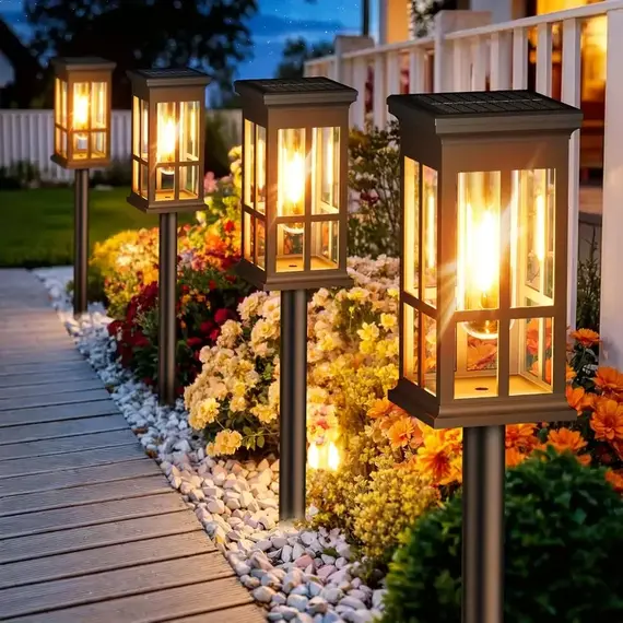 Waterproof Bright Solar Pathway Lights Energy Efficient LED Landscape Lamps for Yard Garden Walkway Driveway Night Illumination
