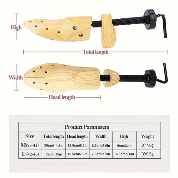 Shoe Trees Wooden Shoe Stretcher,Adjustable in Length and Width Size for Men and Women, Wood Shaper Stretches Length & Width