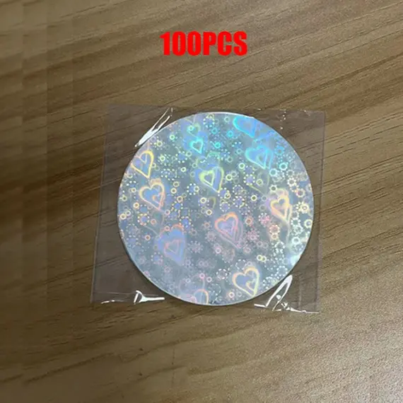 100PCS Laser Film Badge Covers - Transparent Star Protective Films for 58mm Buttons & DIY Badge Making