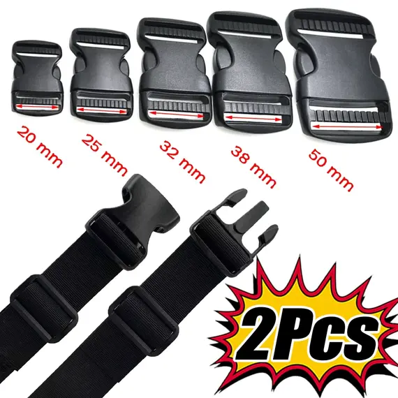 2Pcs Dual Adjustable Belt Buckles 20/25/32/38/50mm Plastic Hardware Side Release Buckles Backpack Belt Bag Parts Strap Webbing