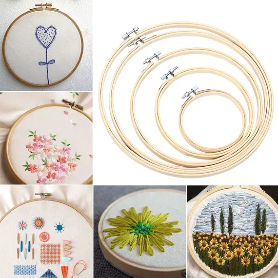8/10/13/15/18/30cm Embroidery Hoop DIY Needlecraft Cross Stitch Machine Bamboo Frame Ring Round Loop Hand Household Sewing Tools