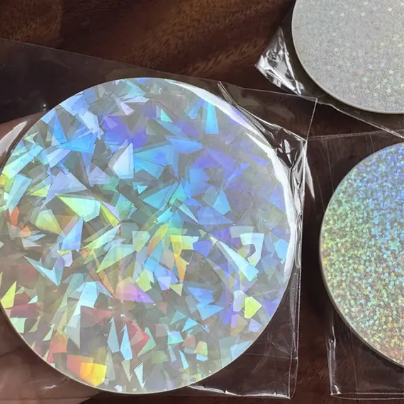 100PCS Laser Film Badge Covers - Transparent Star Protective Films for 58mm Buttons & DIY Badge Making